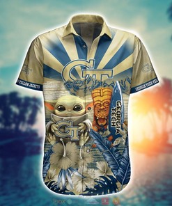 Georgia Tech Yellow Jackets Baby Yoda NCAA Hawaiian Shirt and Shorts - Must-Have For Fans