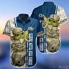 Georgia Tech Yellow Jackets Baby Yoda NCAA Hawaiian Shirt and Shorts Set for Men and Women 
