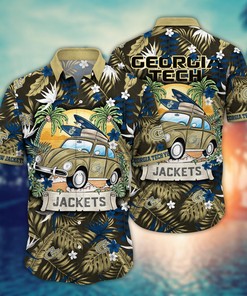 Georgia Tech Yellow Jackets NCAA Flower Hawaii Shirt For Fans Ver 1