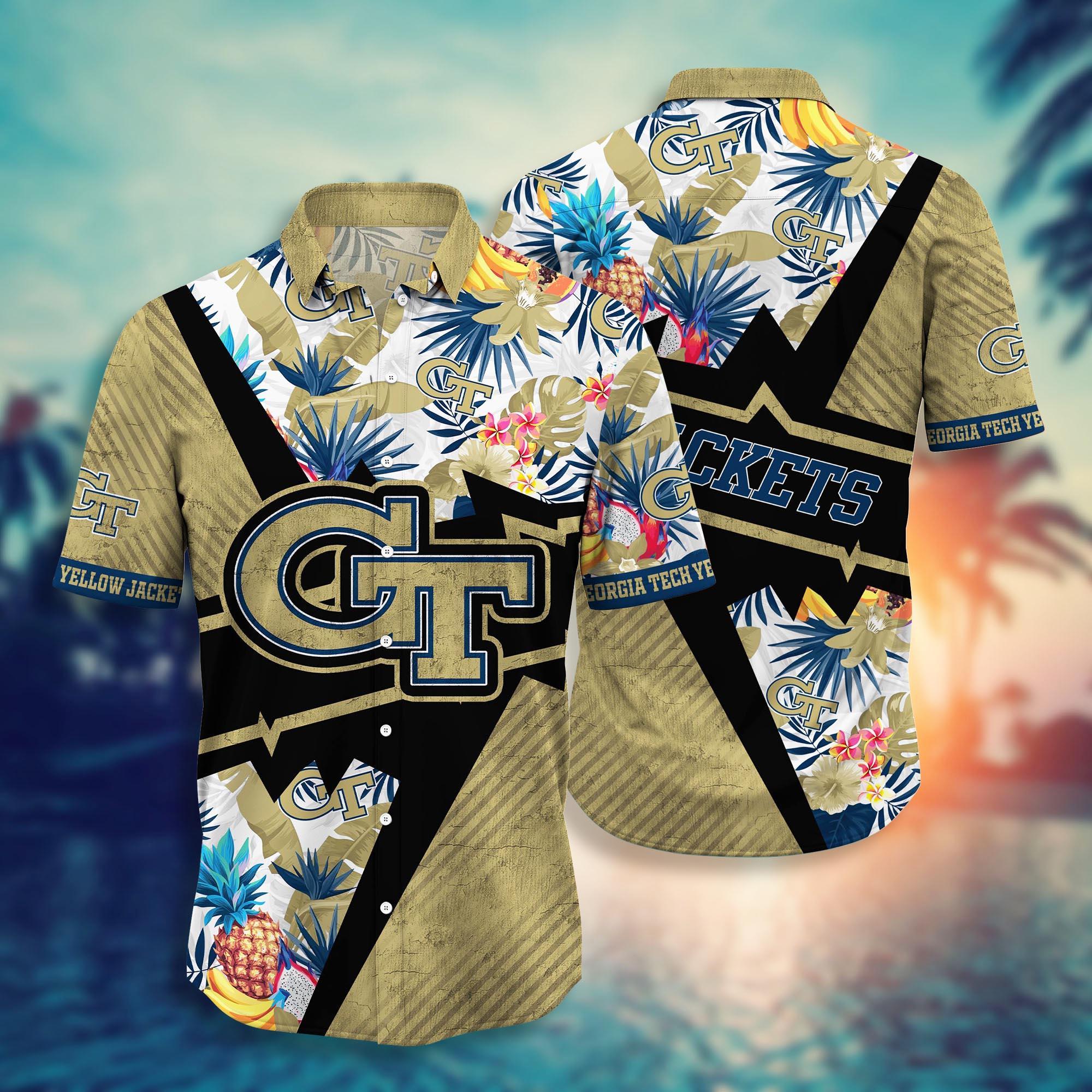 Georgia Tech Yellow Jackets NCAA Flower Hawaii Shirt For Fans Ver 11