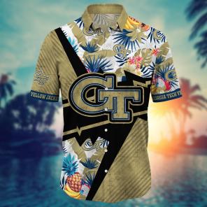 Georgia Tech Yellow Jackets NCAA Flower Hawaii Shirt For Fans Ver 11