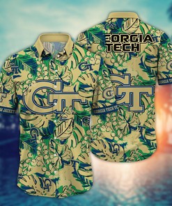 Georgia Tech Yellow Jackets NCAA Flower Hawaii Shirt For Fans Ver 13