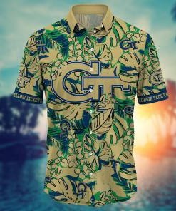 Georgia Tech Yellow Jackets NCAA Flower Hawaii Shirt For Fans Ver 13