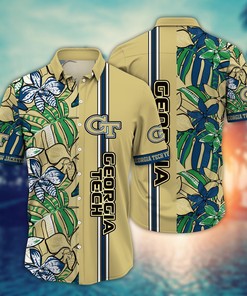 Georgia Tech Yellow Jackets NCAA Flower Hawaii Shirt For Fans Ver 14