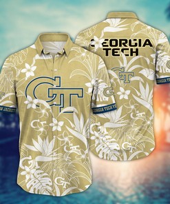 Georgia Tech Yellow Jackets NCAA Flower Hawaii Shirt For Fans Ver 15