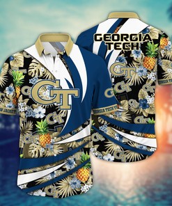Georgia Tech Yellow Jackets NCAA Flower Hawaii Shirt For Fans Ver 16