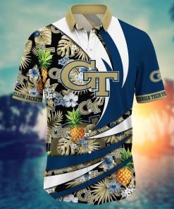 Georgia Tech Yellow Jackets NCAA Flower Hawaii Shirt For Fans Ver 16