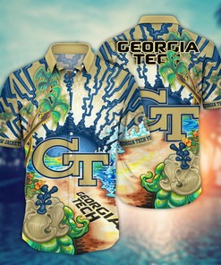 Georgia Tech Yellow Jackets NCAA Flower Hawaii Shirt For Fans Ver 19