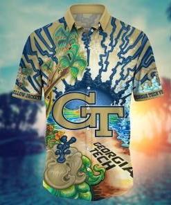 Georgia Tech Yellow Jackets NCAA Flower Hawaii Shirt For Fans Ver 19