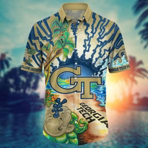 Georgia Tech Yellow Jackets NCAA Flower Hawaii Shirt For Fans Ver 19