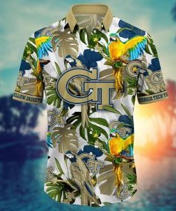 Georgia Tech Yellow Jackets NCAA Flower Hawaii Shirt For Fans Ver 2