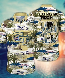 Georgia Tech Yellow Jackets NCAA Flower Hawaii Shirt For Fans Ver 20