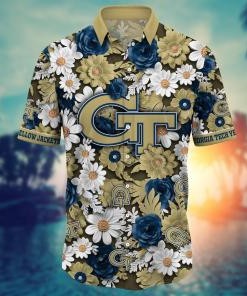 Georgia Tech Yellow Jackets NCAA Flower Hawaii Shirt For Fans Ver 21