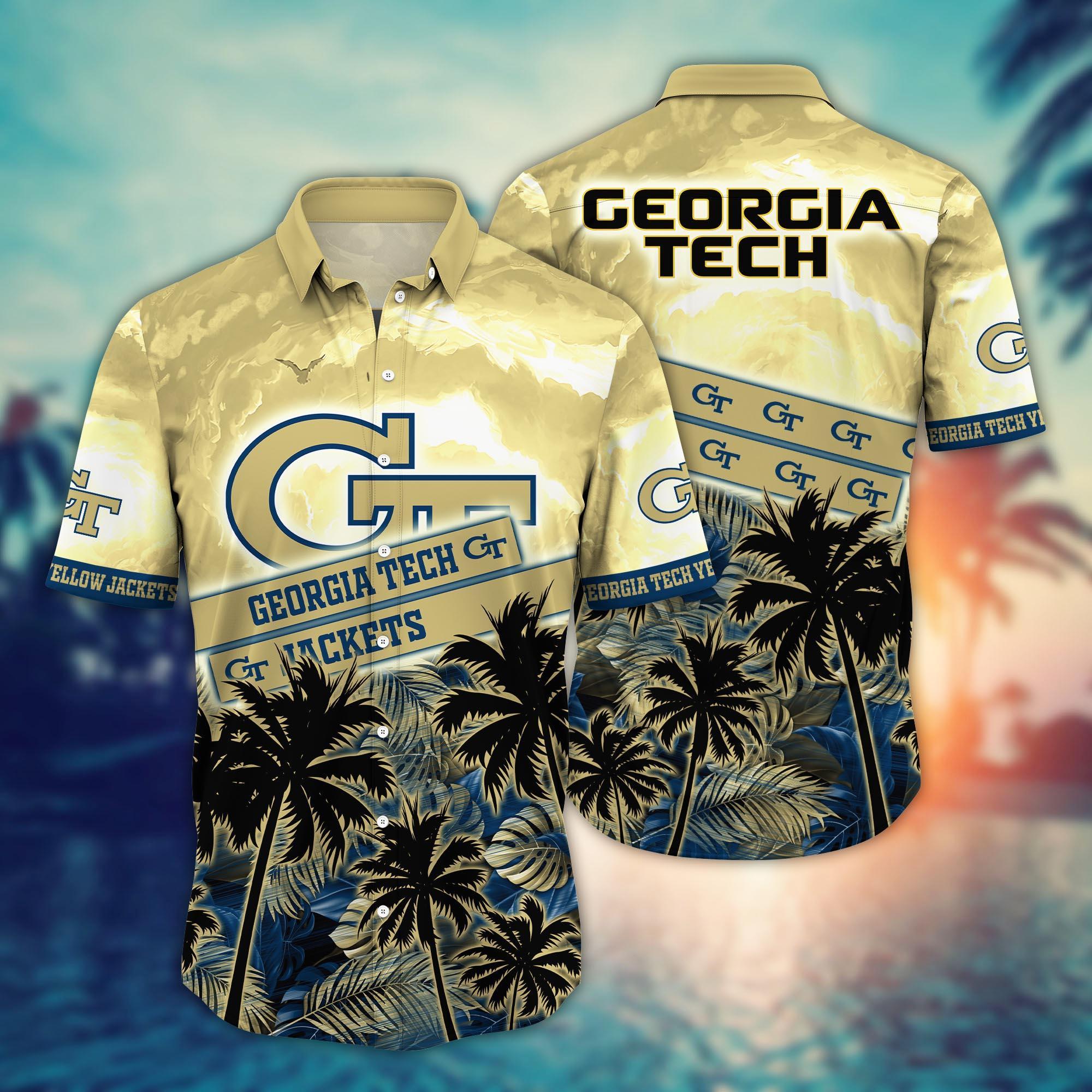 Georgia Tech Yellow Jackets NCAA Flower Hawaii Shirt For Fans Ver 23