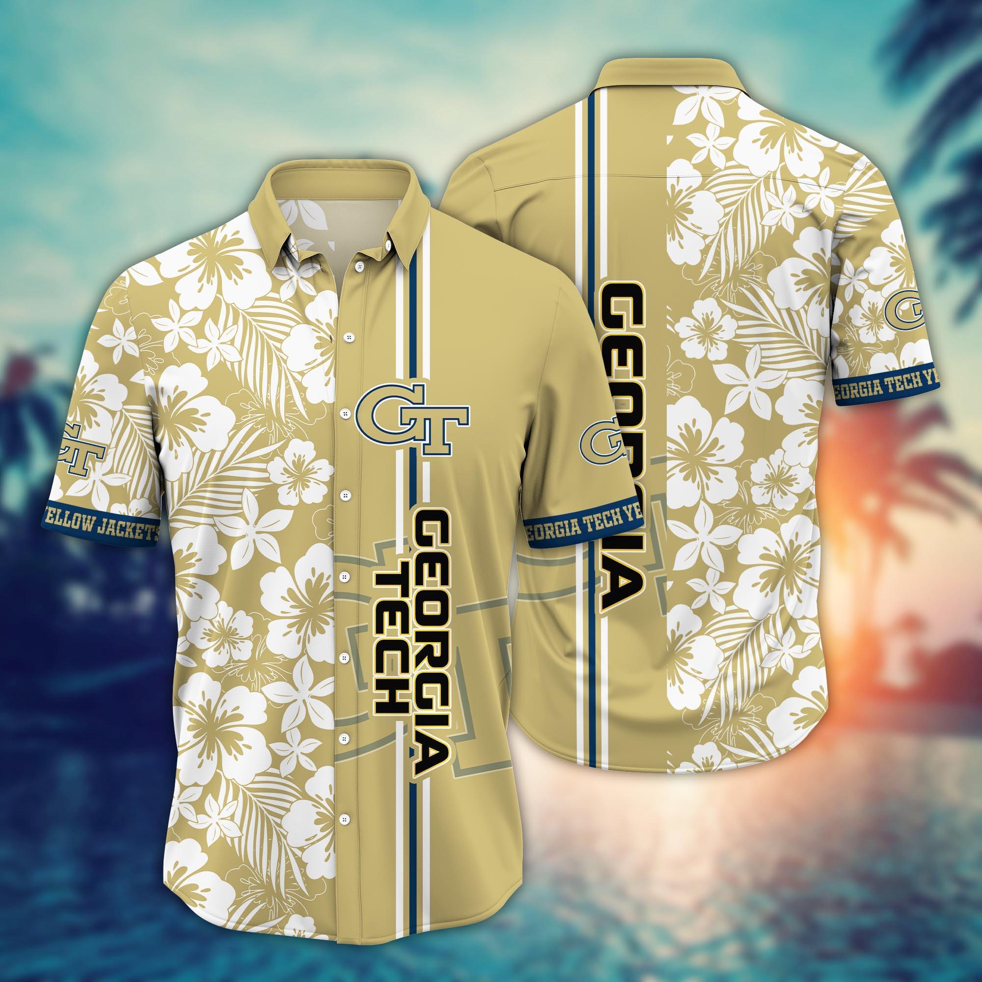 Georgia Tech Yellow Jackets NCAA Flower Hawaii Shirt For Fans Ver 26