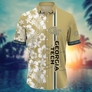 Georgia Tech Yellow Jackets NCAA Flower Hawaii Shirt For Fans Ver 26