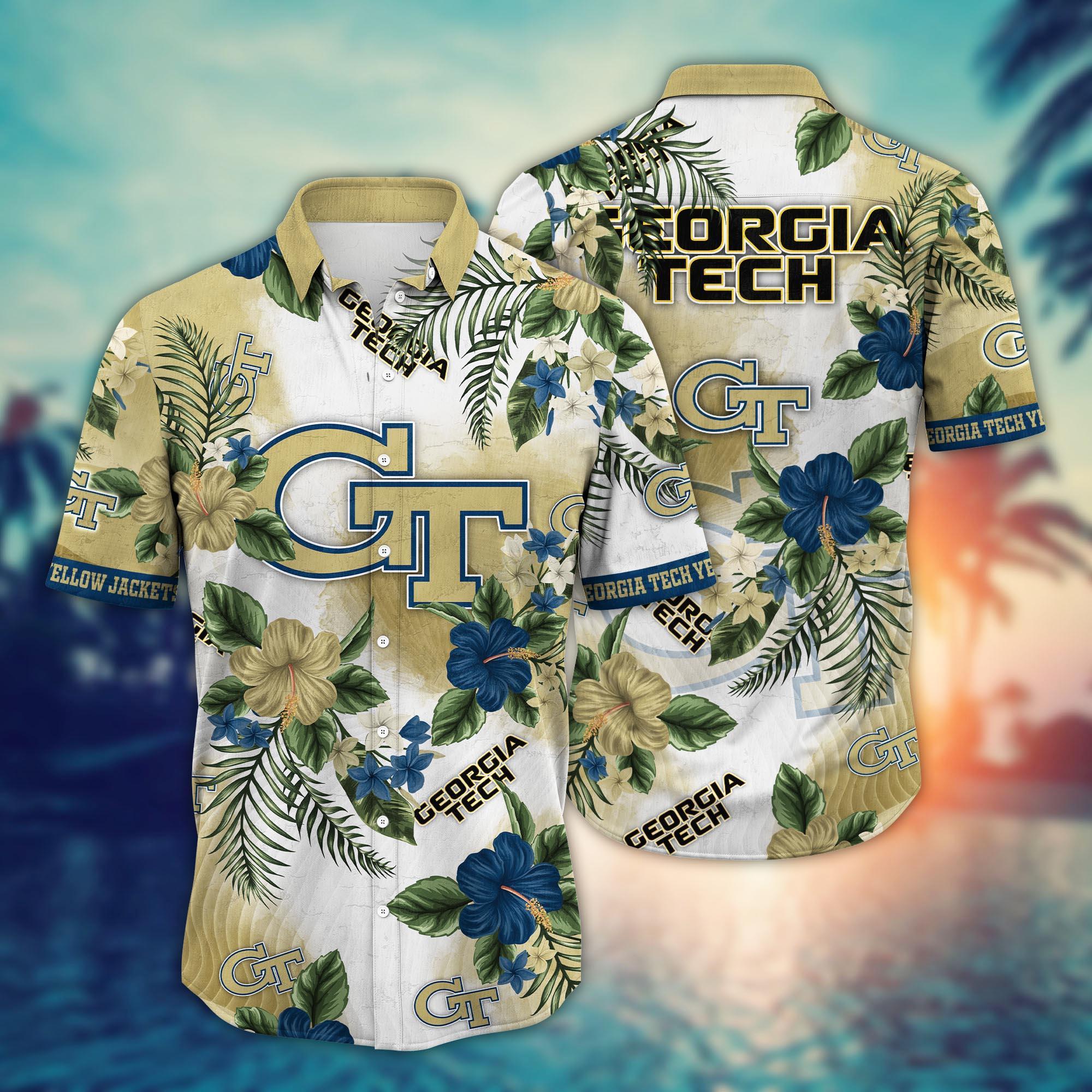 Georgia Tech Yellow Jackets NCAA Flower Hawaii Shirt For Fans Ver 28
