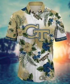 Georgia Tech Yellow Jackets NCAA Flower Hawaii Shirt For Fans Ver 28