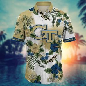 Georgia Tech Yellow Jackets NCAA Flower Hawaii Shirt For Fans Ver 28