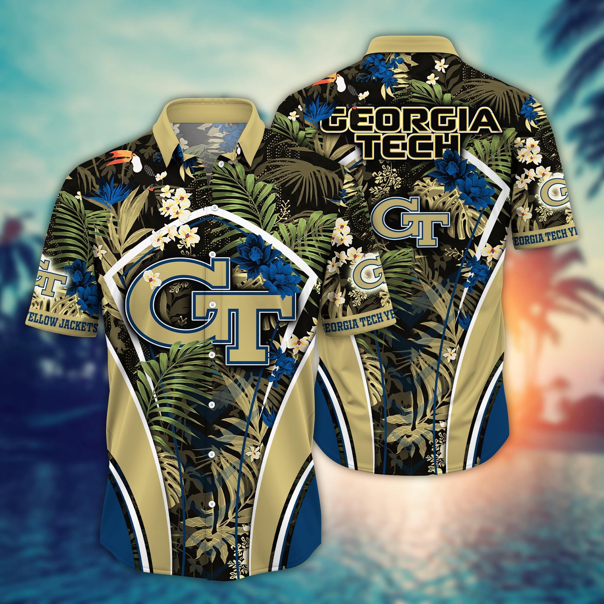 Georgia Tech Yellow Jackets NCAA Flower Hawaii Shirt For Fans Ver 31