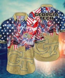 Georgia Tech Yellow Jackets NCAA Flower Hawaii Shirt For Fans Ver 32