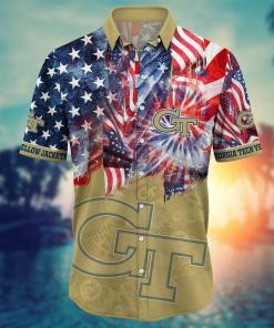 Georgia Tech Yellow Jackets NCAA Flower Hawaii Shirt For Fans Ver 32