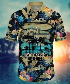 Georgia Tech Yellow Jackets NCAA Flower Hawaii Shirt For Fans Ver 33