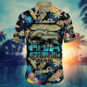 Georgia Tech Yellow Jackets NCAA Flower Hawaii Shirt For Fans Ver 33