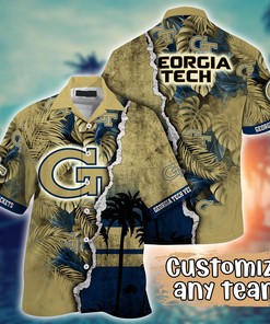 Georgia Tech Yellow Jackets NCAA Flower Hawaii Shirt For Fans Ver 34