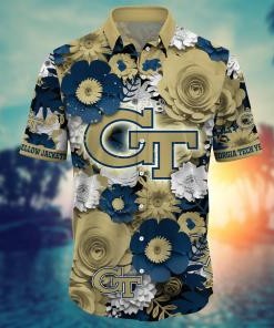 Georgia Tech Yellow Jackets NCAA Flower Hawaii Shirt For Fans Ver 35