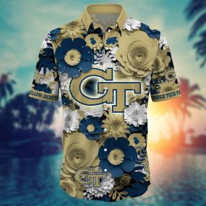 Georgia Tech Yellow Jackets NCAA Flower Hawaii Shirt For Fans Ver 35