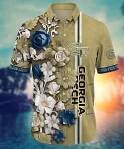 Georgia Tech Yellow Jackets NCAA Flower Hawaii Shirt For Fans Ver 36