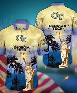Georgia Tech Yellow Jackets NCAA Flower Hawaii Shirt For Fans Ver 37