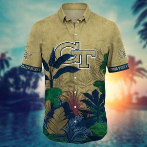 Georgia Tech Yellow Jackets NCAA Flower Hawaii Shirt For Fans Ver 5