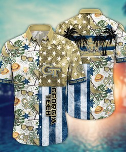Georgia Tech Yellow Jackets NCAA Flower Hawaii Shirt For Fans Ver 8