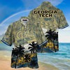 Georgia Tech Yellow Jackets NCAA Palm Tree Pattern Hawaii Shirt For Sports Fans