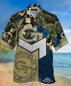Georgia Tech Yellow Jackets NCAA Tropical Hawaiian Shirt and Shorts - Perfect For Sports Enthusiasts