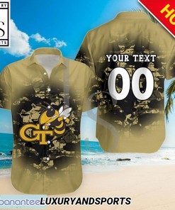 Georgia Tech Yellow Jackets Personalized Camouflage Hawaiian Shirt