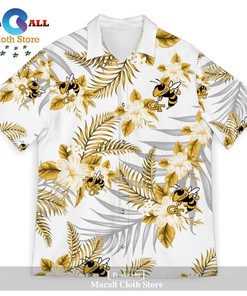 Georgia Tech Yellow Jackets Sports American Hawaiian Tropical Pattern Hawaii Shirt - On-Trend