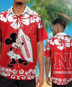 Get Festive with Mickey Mouse Nebraska Cornhuskers Hawaiian Shirt and Short