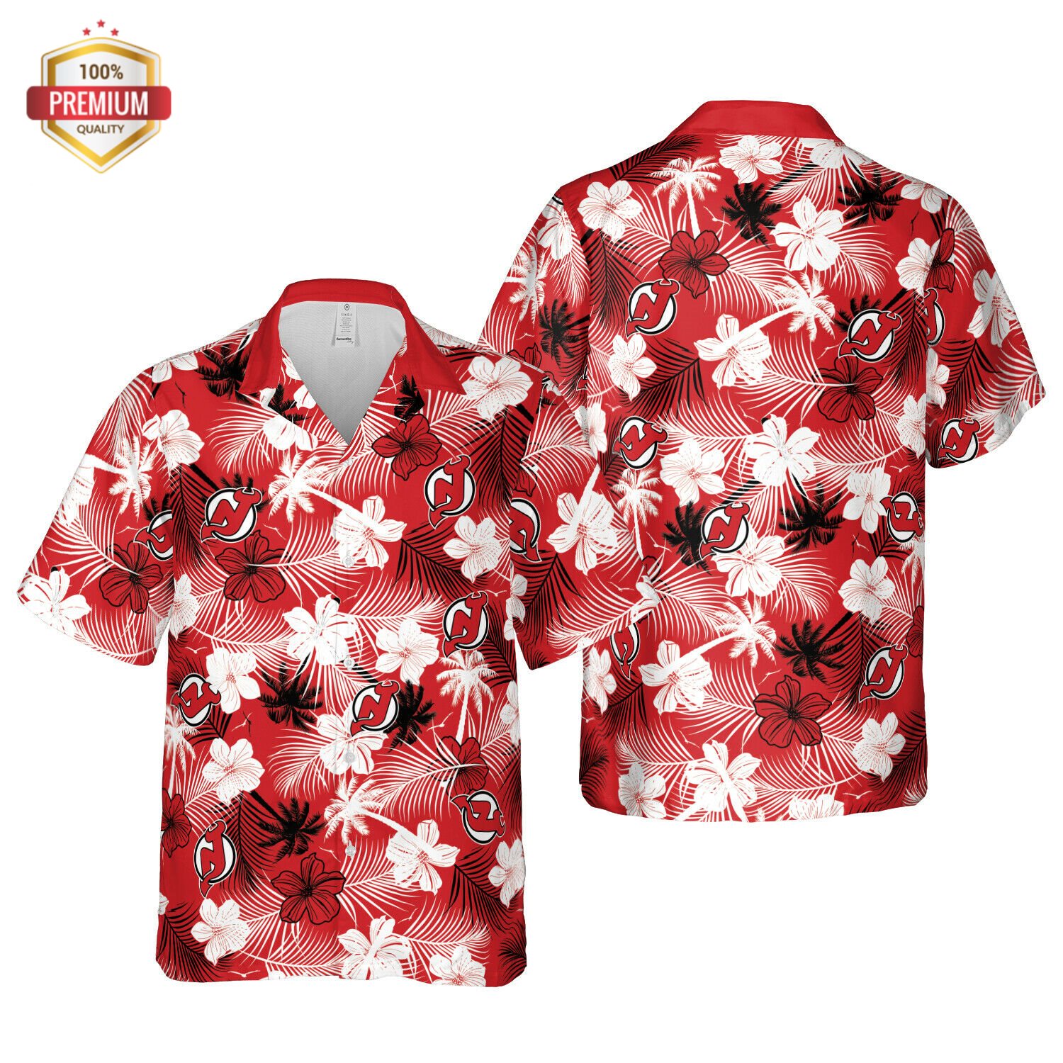 Get the Perfect Hawaii Beach Look with New Jersey Devils Hawaii Floral Pattern Shirt