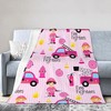 Girly Firefighters Pink Fire Truck Throw Blanket - Super Soft Bed Blanket