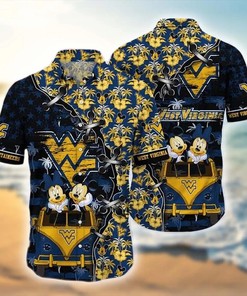 Go Bold with NCAA West Virginia Mountaineers Black Blue Hawaiian Shirt