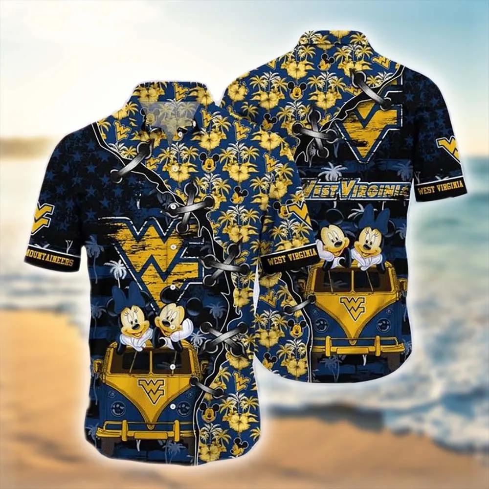Go Bold with NCAA West Virginia Mountaineers Black Blue Hawaiian Shirt