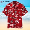 Go Vintage with Wisconsin Badgers Hawaiian Vintage Summer Hawaiian Shirt