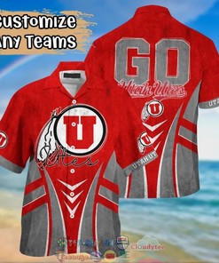 Go for the Grey Go Red: NCAA Utah Utes Grey Go Red Hawaiian Shirt