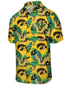 Gold NCAA Iowa Hawkeyes Hawaiian Shirt for Men 