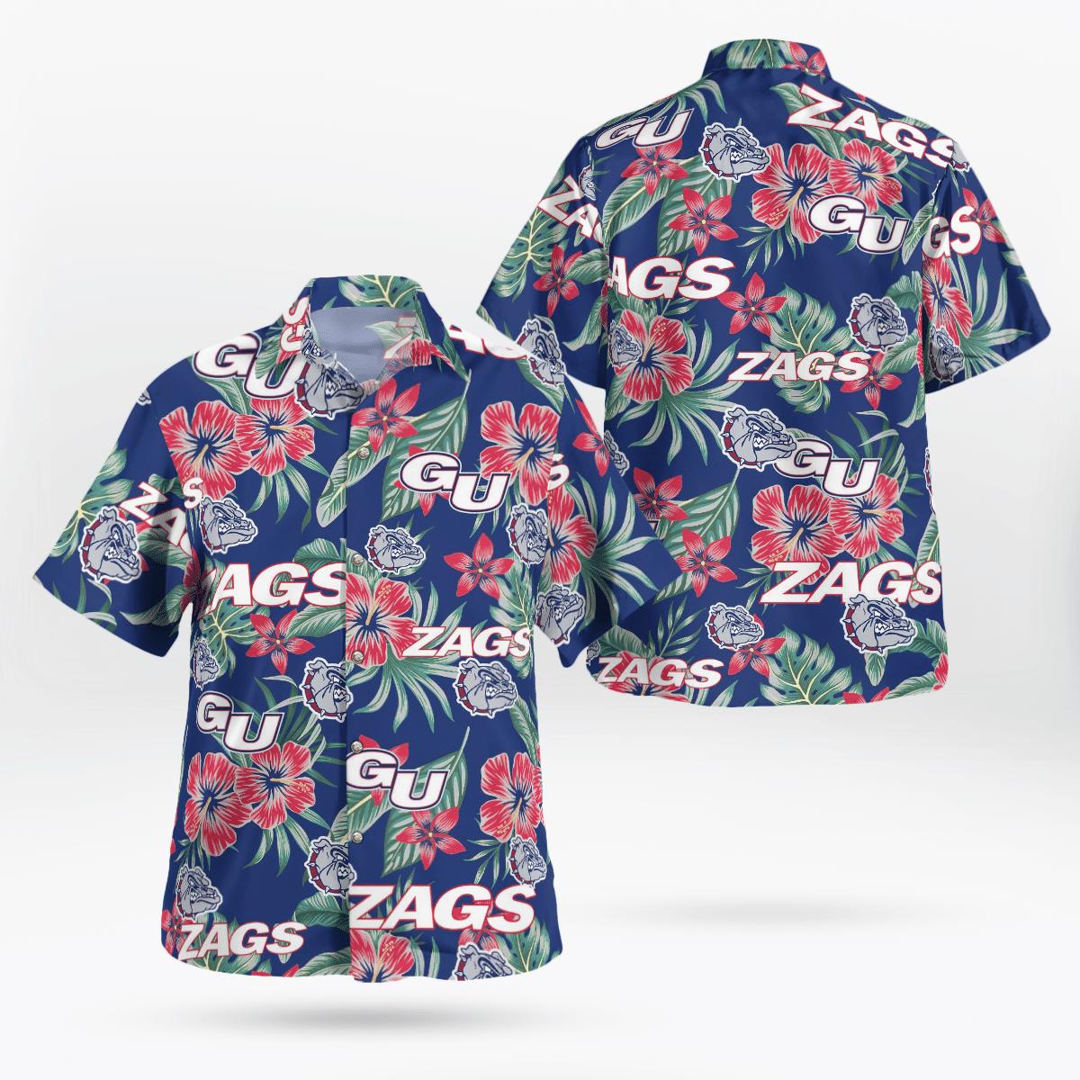 Gonzaga Bulldogs Beach Shorts and Hawaiian Shirt for Fans