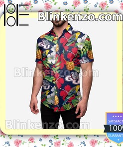 Gonzaga Bulldogs Floral Short Sleeve Hawaiian Shirt - Perfect for Summer Events