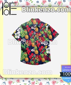 Gonzaga Bulldogs Floral Short Sleeve Hawaiian Shirt - Perfect for Summer Events